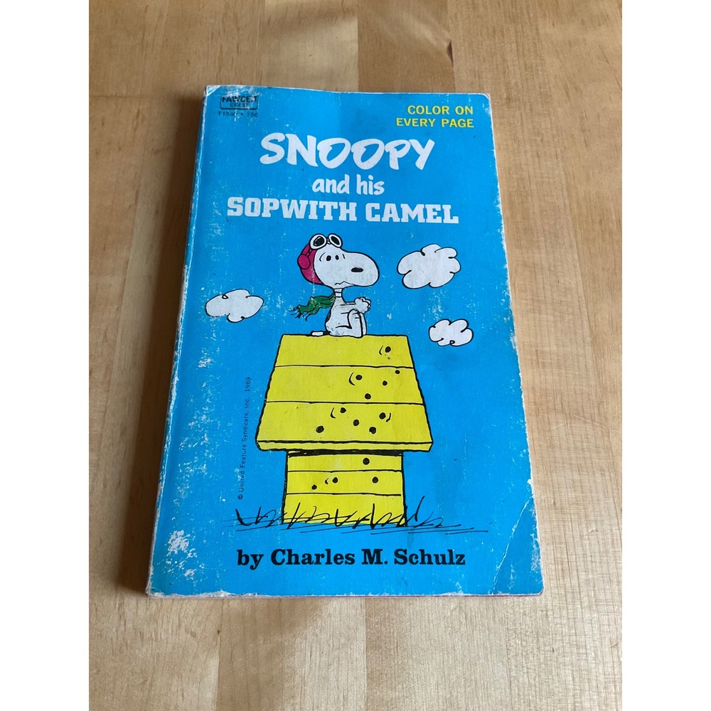 Vintage 1969 Snoopy and His Sopwith Camel Charles M Schulz Peanuts Color Pages